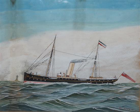 19C w/colour of a steam ship(-)